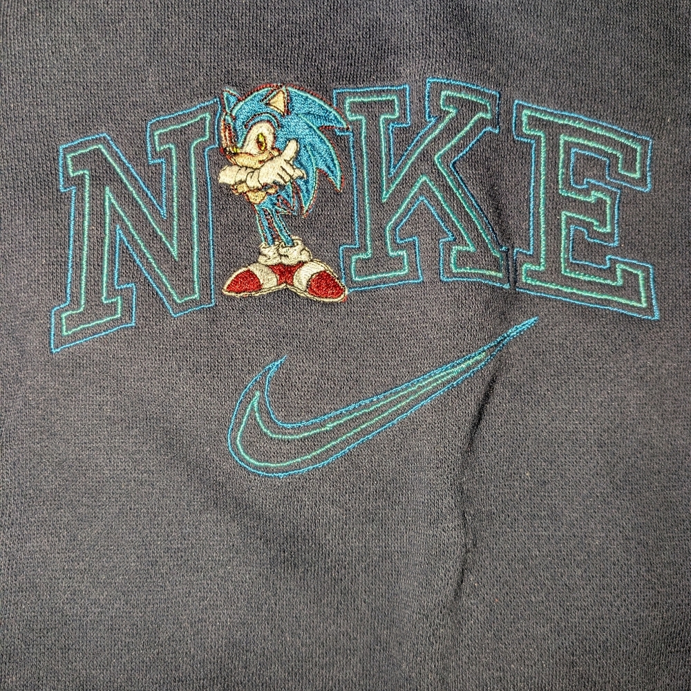 Rare Nike Navy Sweatshirt with Sonic Design